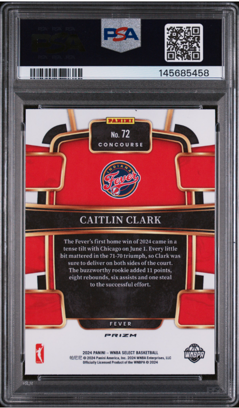 2024 PANINI SELECT WNBA #72 CAITLIN CLARK SILVER PRIZM