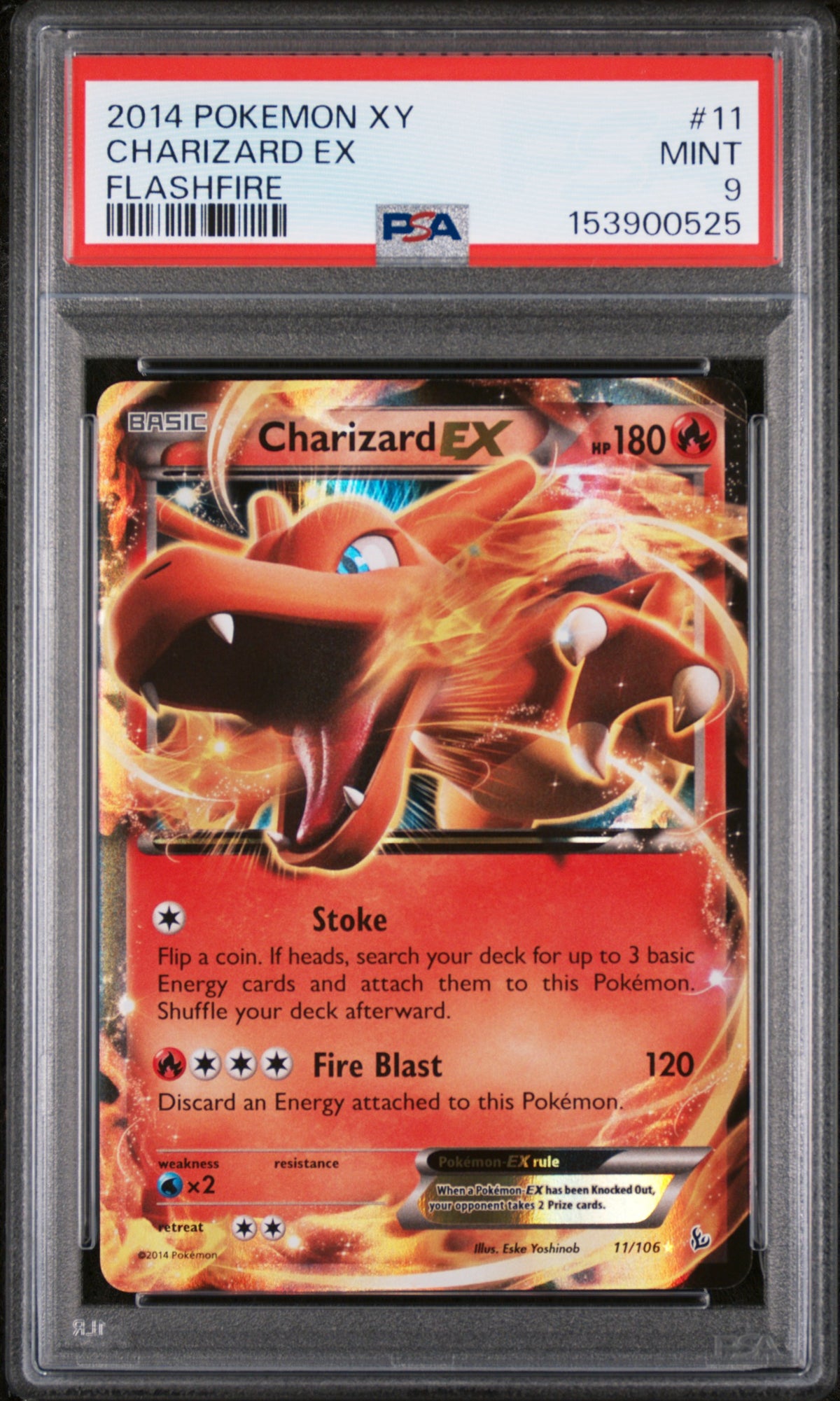 2014 POKEMON XY FLASHFIRE #11 CHARIZARD EX PSA 9