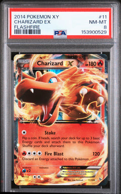 2014 POKEMON XY FLASHFIRE #11 CHARIZARD EX PSA 8