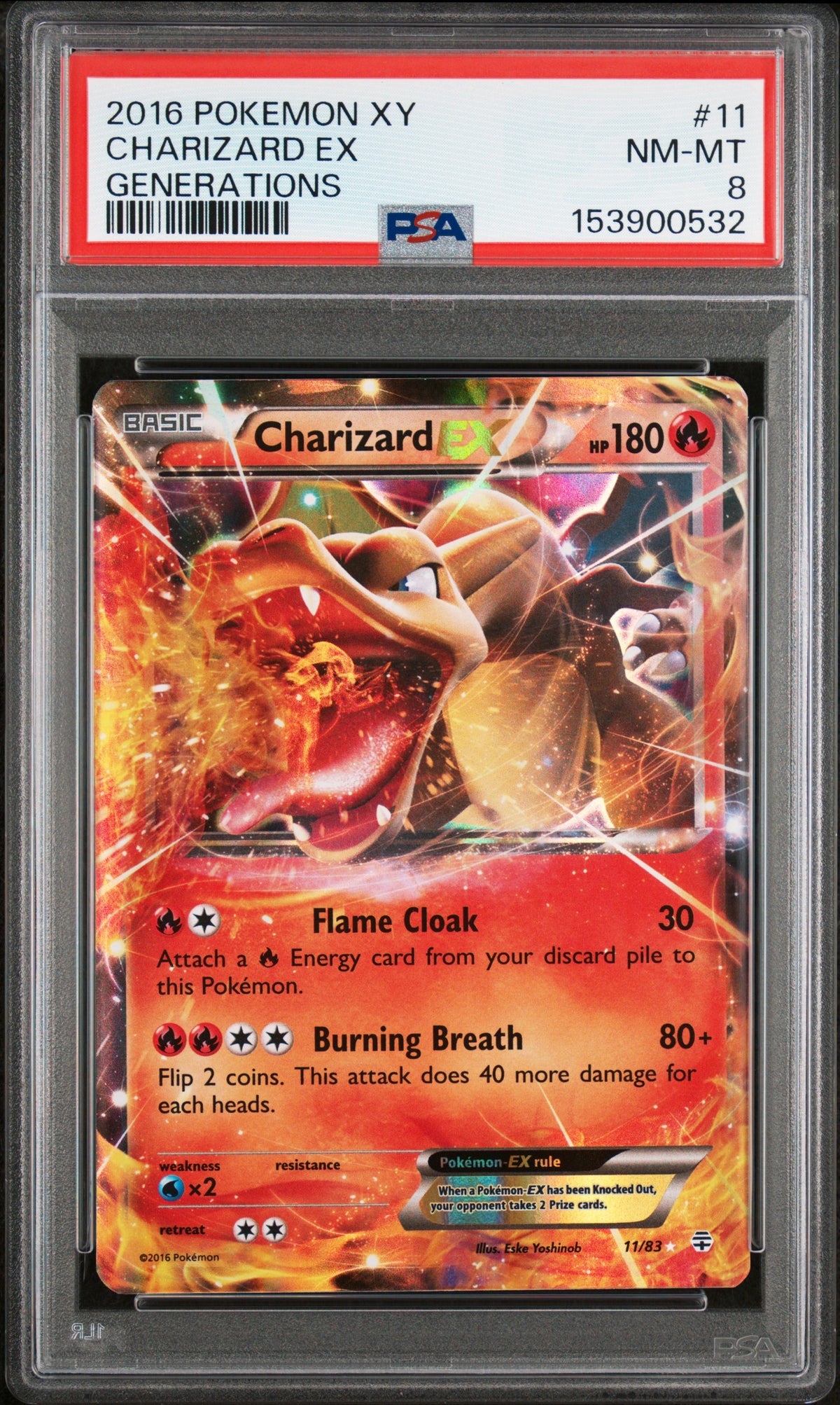 Charizard EX PSA 8 NM-MT XY Generations Card #11/83