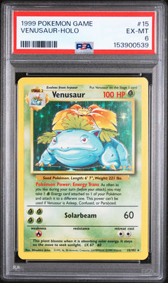1999 POKEMON GAME #15 VENUSAUR-HOLO PSA 6