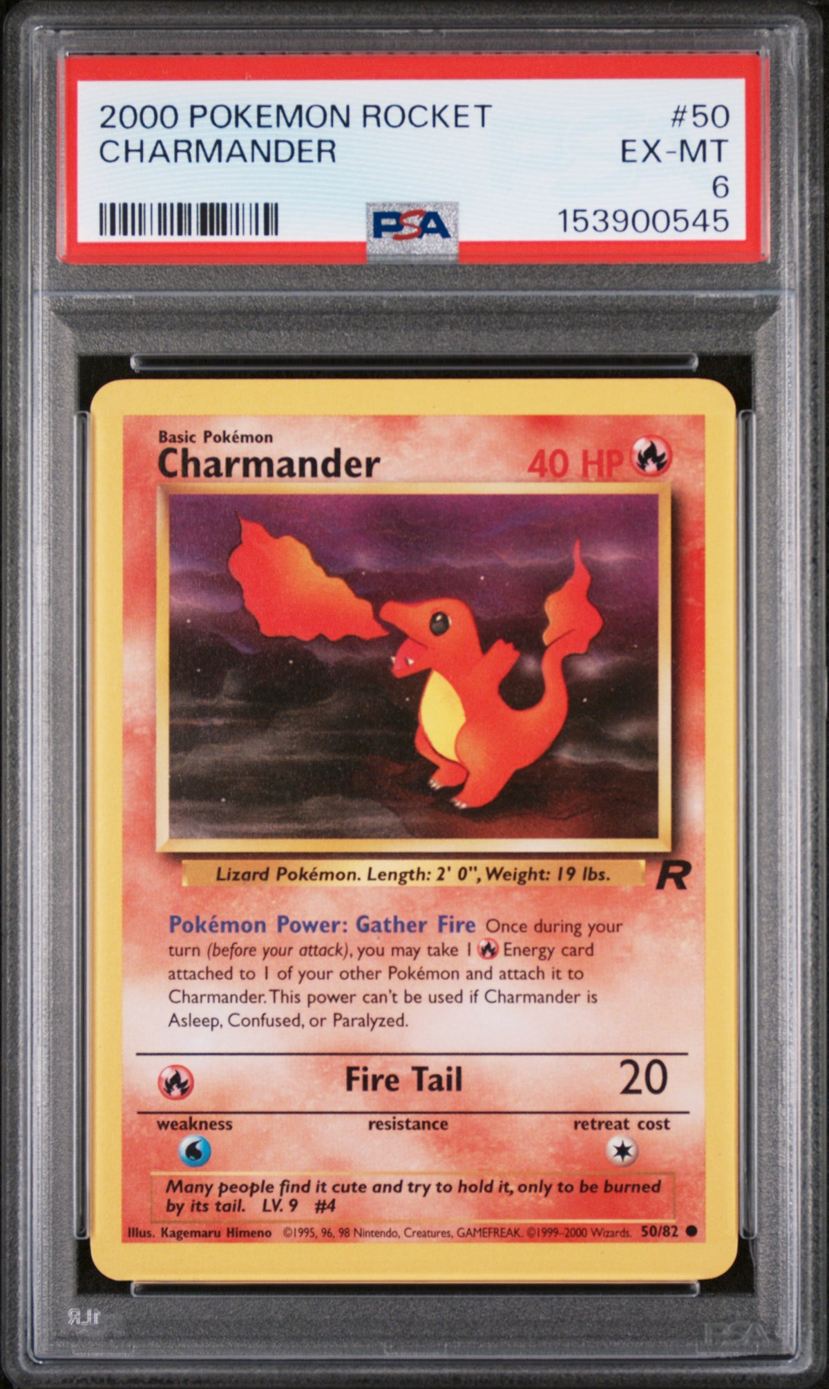 2000 POKEMON ROCKET #50 CHARMANDER PSA 6