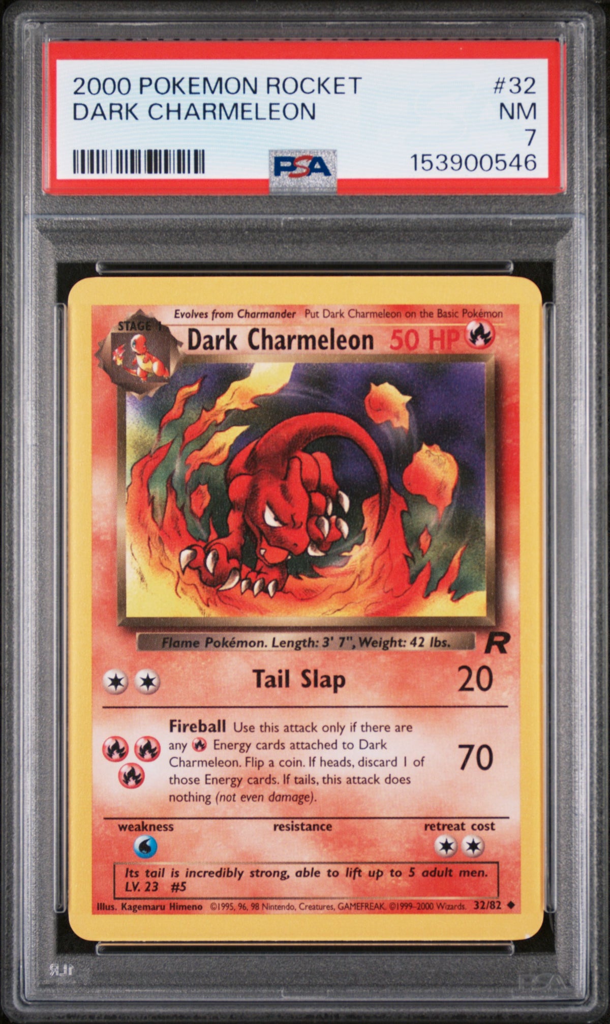 2000 POKEMON ROCKET #32 DARK CHARMELEON PSA 7