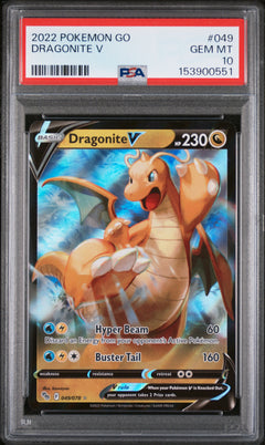 2022 POKEMON GO #049 DRAGONITE V PSA 10
