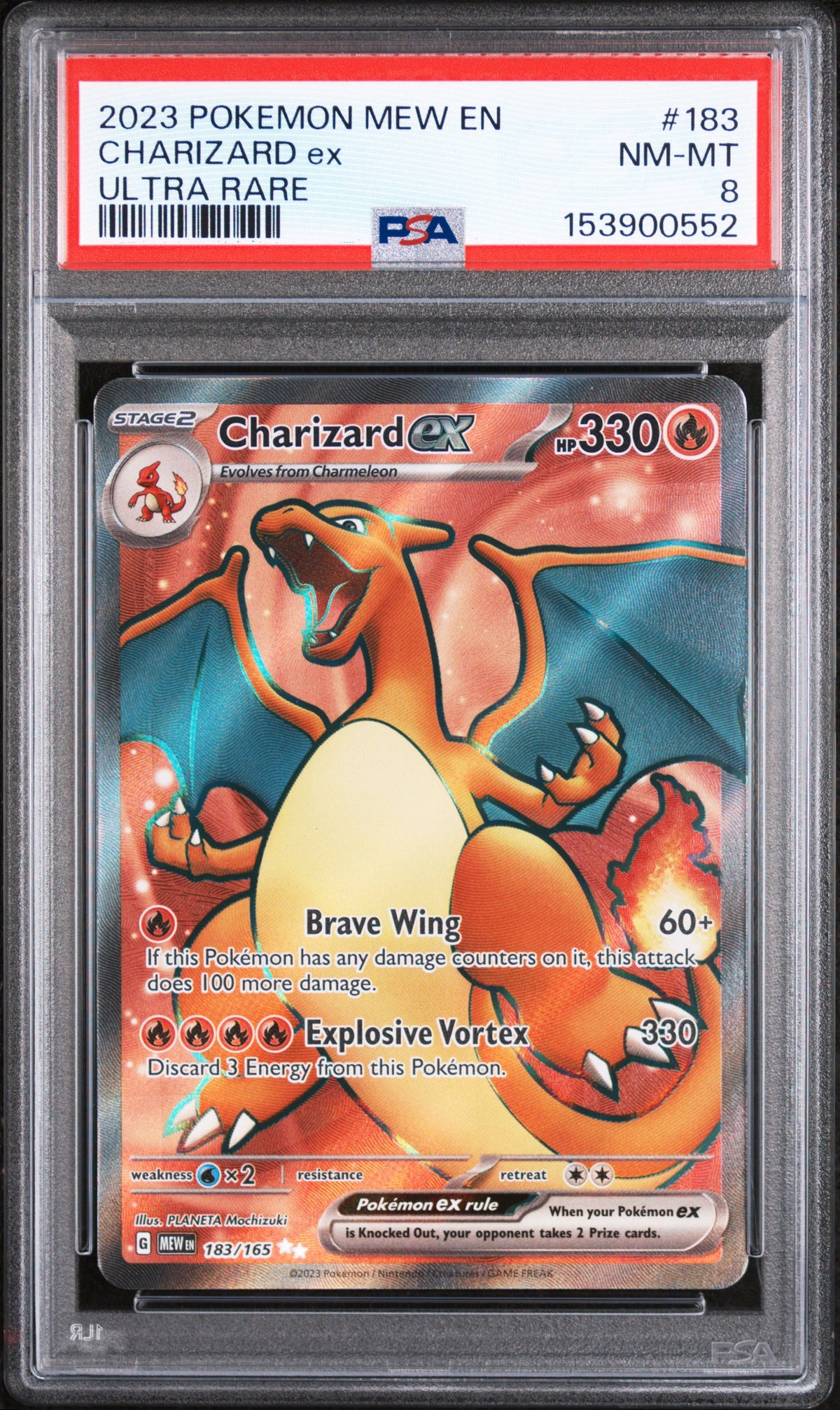 2023 POKEMON MEW EN-151 | ULTRA RARE #183 CHARIZARD EX PSA 8