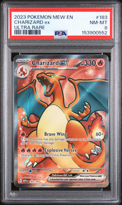 2023 POKEMON MEW EN-151 | ULTRA RARE #183 CHARIZARD EX PSA 8