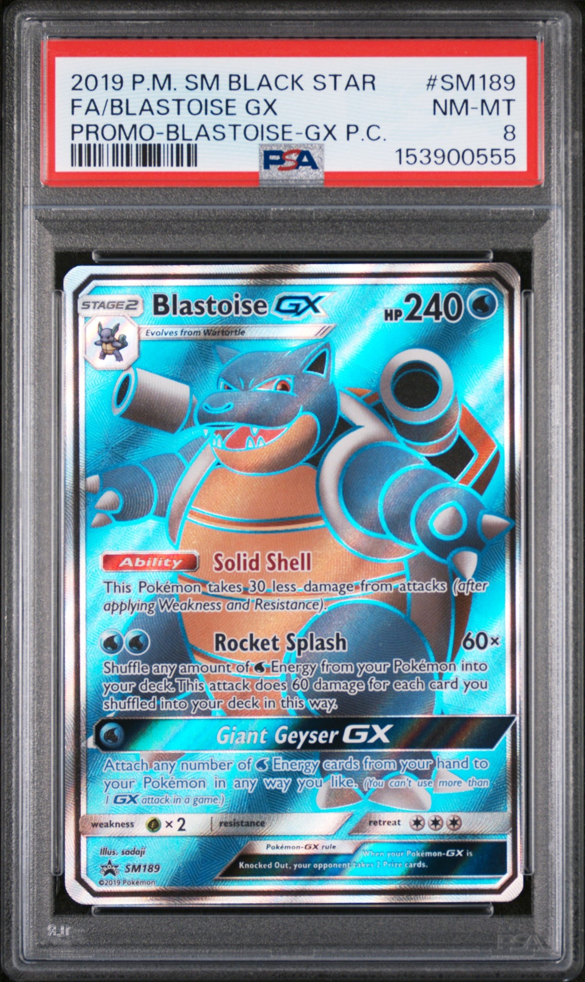 #SM189 FULL ART/BLASTOISE GX PSA 8