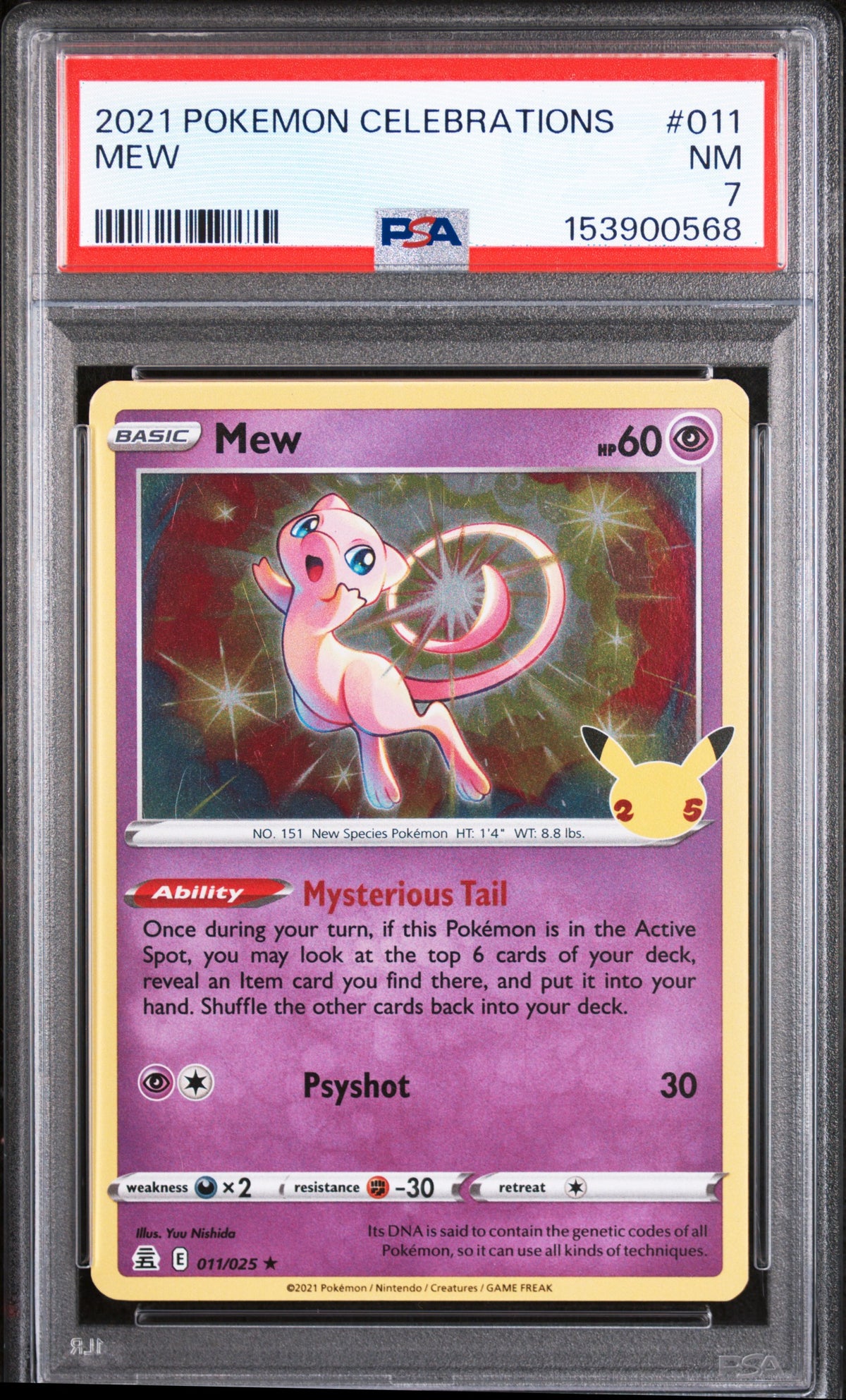 2021 POKEMON CELEBRATIONS #011 MEW PSA 7