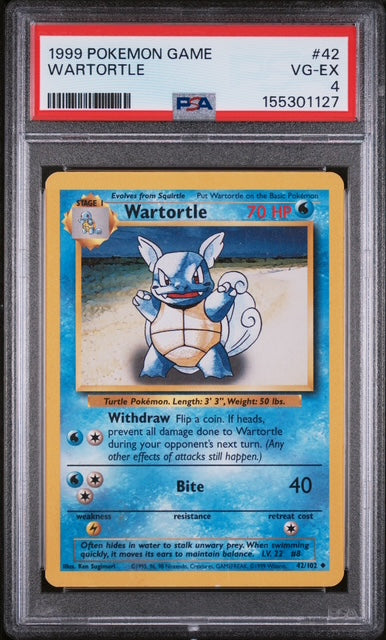 1999 POKEMON GAME 42 WARTORTLE - PSA 4